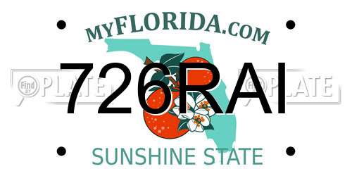 726RAI Florida License Plate