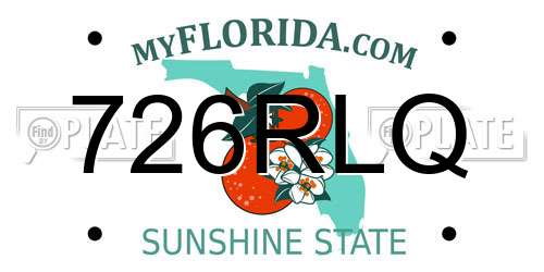 726RLQ Florida License Plate