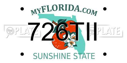 726TII Florida License Plate