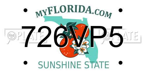 726VP5 Florida License Plate