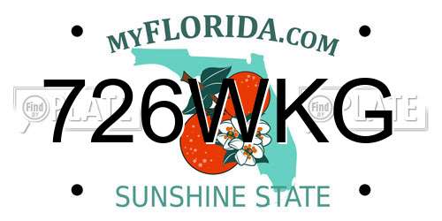 726WKG Florida License Plate