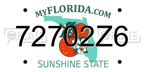 72702Z6 Florida License Plate