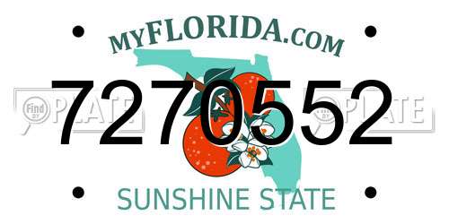 7270552 Florida License Plate