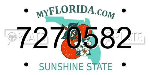7270582 Florida License Plate