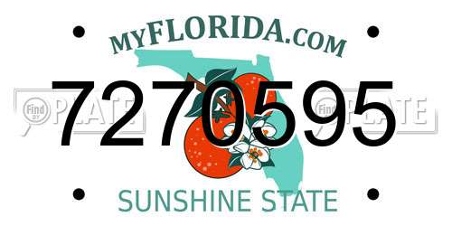 7270595 Florida License Plate