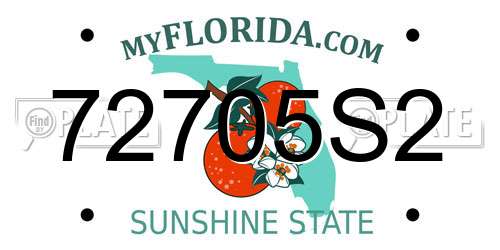 72705S2 Florida License Plate