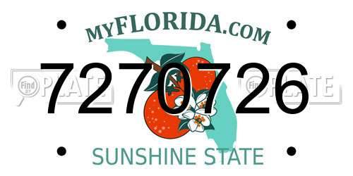 7270726 Florida License Plate