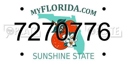 7270776 Florida License Plate