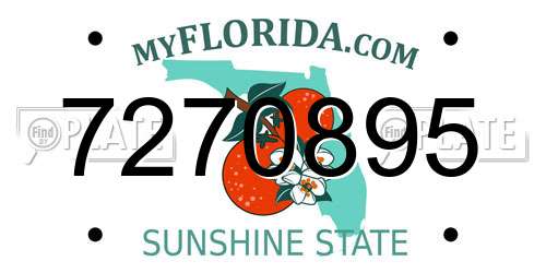 7270895 Florida License Plate