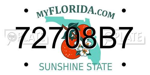 72708B7 Florida License Plate
