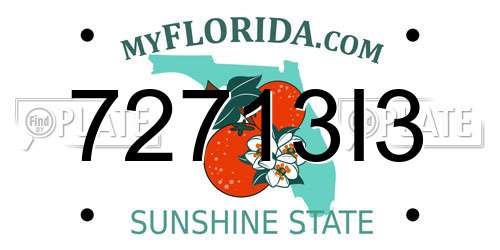72713I3 Florida License Plate