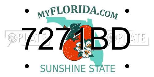 7271BD Florida License Plate