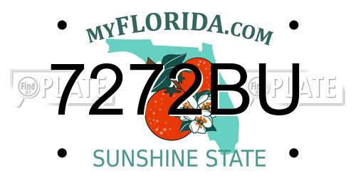 7272BU Florida License Plate