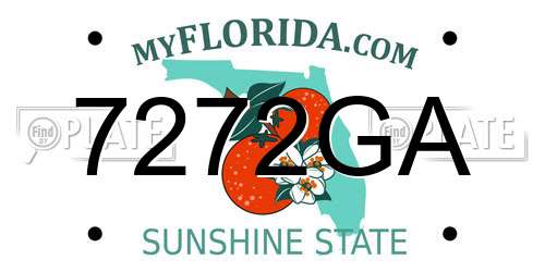 7272GA Florida License Plate