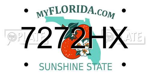 7272HX Florida License Plate