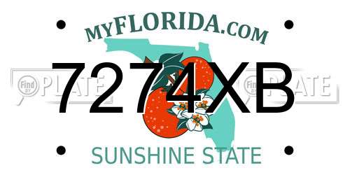 7274XB Florida License Plate