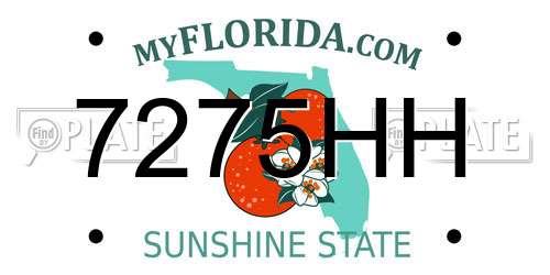 7275HH Florida License Plate
