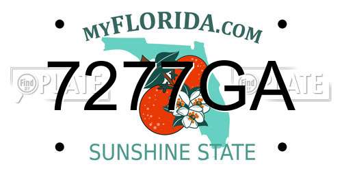 7277GA Florida License Plate