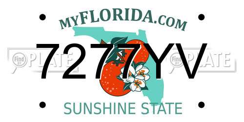 7277YV Florida License Plate