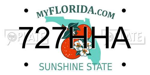 727HHA Florida License Plate