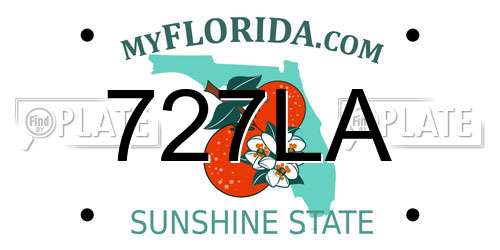 727LA Florida License Plate