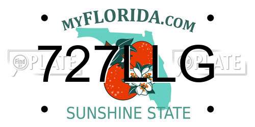 727LLG Florida License Plate