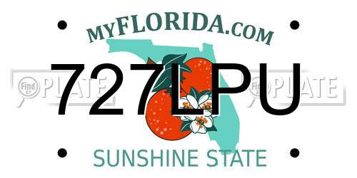 727LPU Florida License Plate