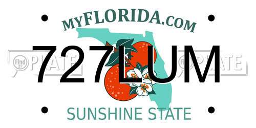 727LUM Florida License Plate