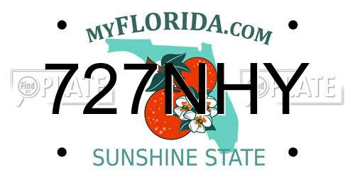 727NHY Florida License Plate