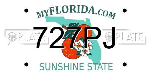 727PJ Florida License Plate