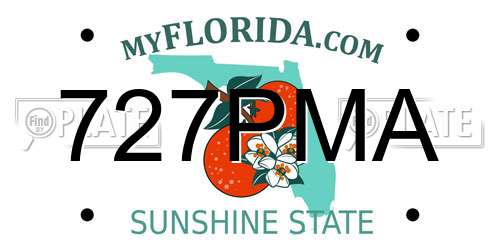 727PMA Florida License Plate