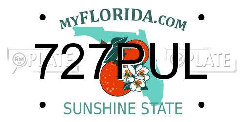 727PUL Florida License Plate