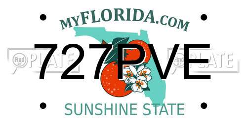 727PVE Florida License Plate