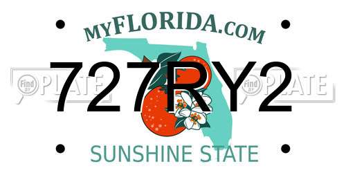 727RY2 Florida License Plate