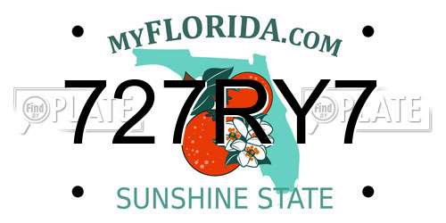 727RY7 Florida License Plate