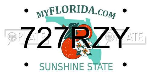 727RZY Florida License Plate