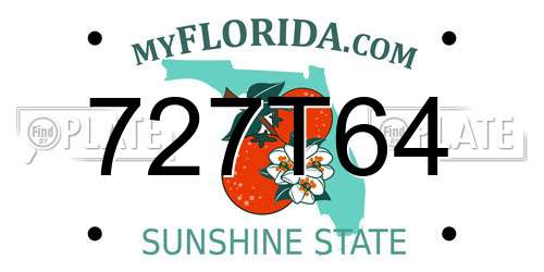 727T64 Florida License Plate