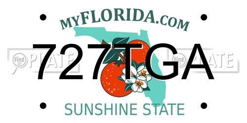 727TGA Florida License Plate