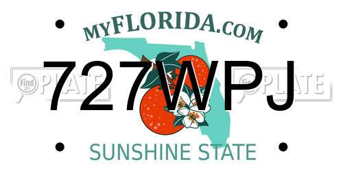727WPJ Florida License Plate
