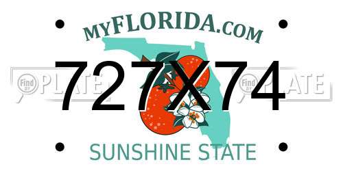 727X74 Florida License Plate