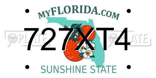 727XT4 Florida License Plate