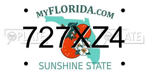 727XZ4 Florida License Plate