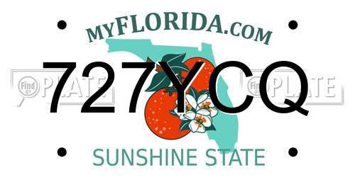 727YCQ Florida License Plate