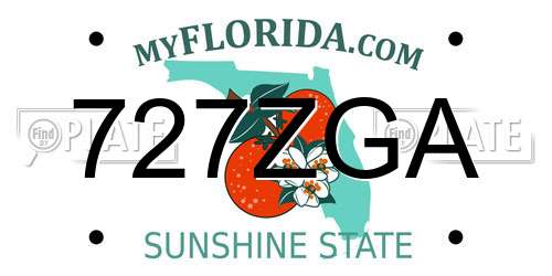 727ZGA Florida License Plate