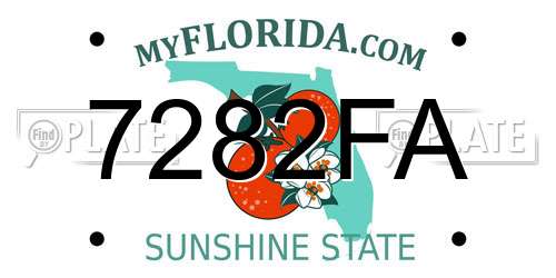 7282FA Florida License Plate