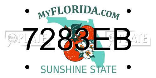 7283EB Florida License Plate
