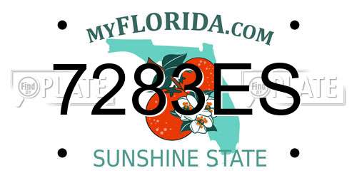 7283ES Florida License Plate