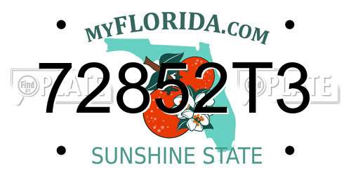 72852T3 Florida License Plate