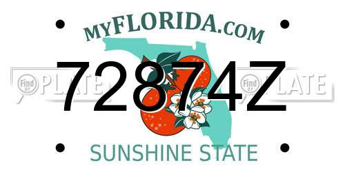 72874Z Florida License Plate