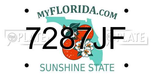 7287JF Florida License Plate